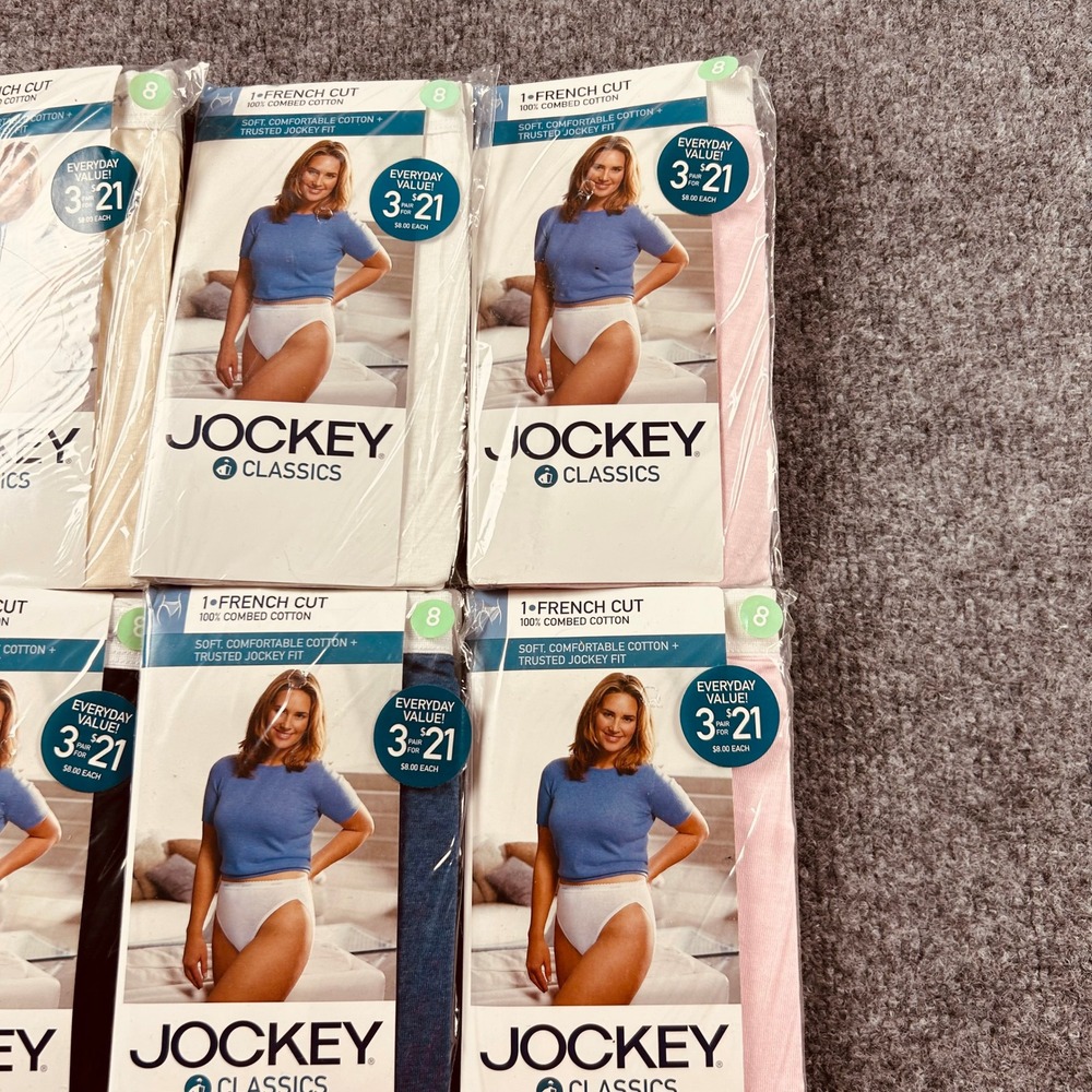 Jockey Classics French Cut 100% Combed Cotton Panties Size 8 Lot of 9 NIP - Picture 4 of 8